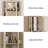 67.9" Tall Corner Bar Storage Cabinet w/ Rotating Wine Rack, White Sand