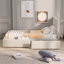 Upholstered European Single Metal Drawers Bed