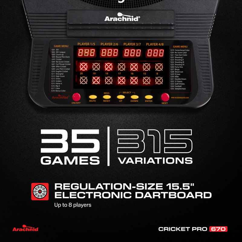 Cricket Pro™ 670 Talking Electronic Dartboard Game
