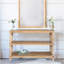 Console rustique à 3 niveaux avec détails d'inspiration gothique, table d'entrée en bois de 47,24 po de long pour le salon et le couloir