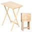 Ensemble de 4 plateaux de télévision pliables, ensemble de 4 plateaux de télévision, table d'appoint en bois massif pour manger au canapé, table de collation pliable pour les petits espaces, assemblage facile, L 19 po x l 14,5 po x H 26 po