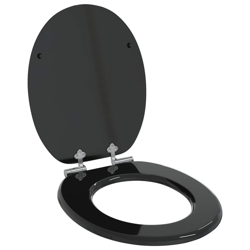 Soft-Close Toilet Seat 44 X 38 Cm MDF Board, Black