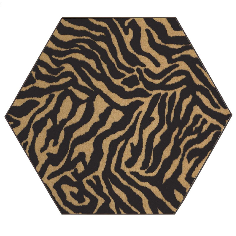Jailinne Animal Print Indoor Rug, Hexagon 5'
