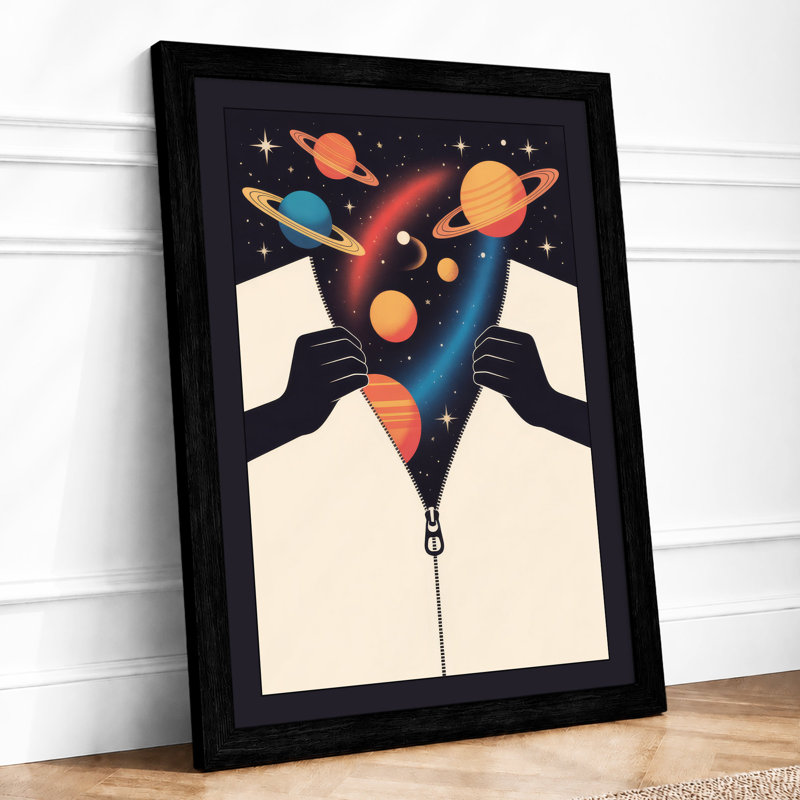 Unzipping the Universe Modern - Framed Print, A1 - 84.1 x 59.4 cm, Black
