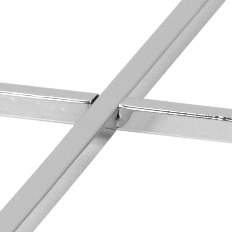 Alia Cross Legs End Table, Chrome, Clear