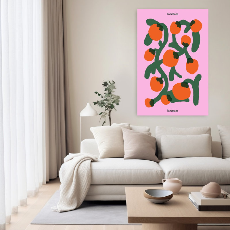 «Vibrant Pink Tomatoes», art mural, H 60 po x l 40 po