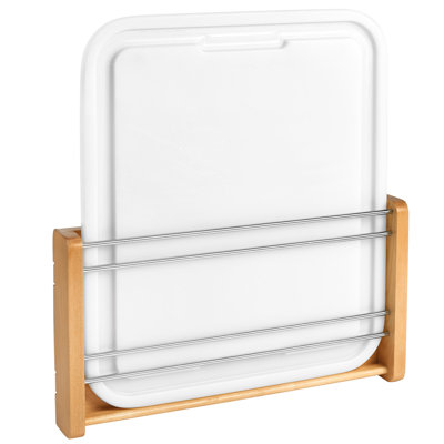 Rev-A-Shelf Wood Door-Mount Cutting Board Holder with Polymer Cutting Board for Kitchen Cabinets