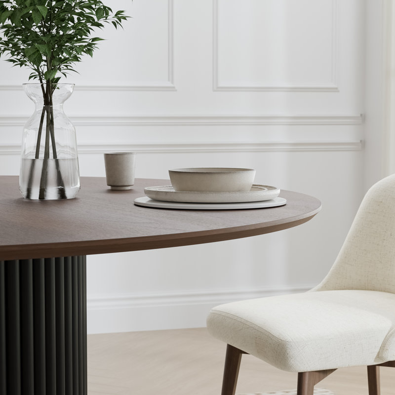 Table de salle à manger Soild, Brown Wood, 30"H x 46"L x 46"W