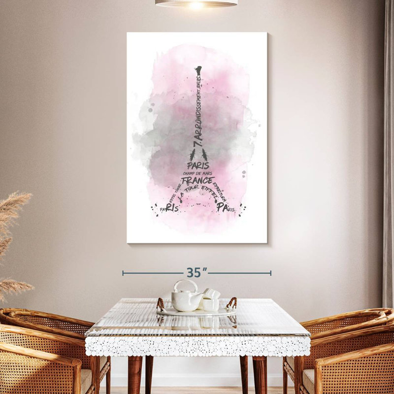 Lilie Eiffel Tower In Pink, 51" H x 34" W