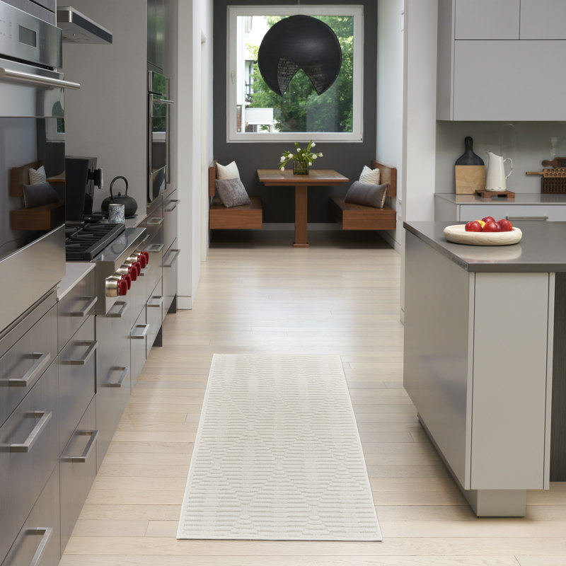 Tapis intérieur moderne Nourison Care Free Ivory, Tapis de couloir 2 pi x 6 pi