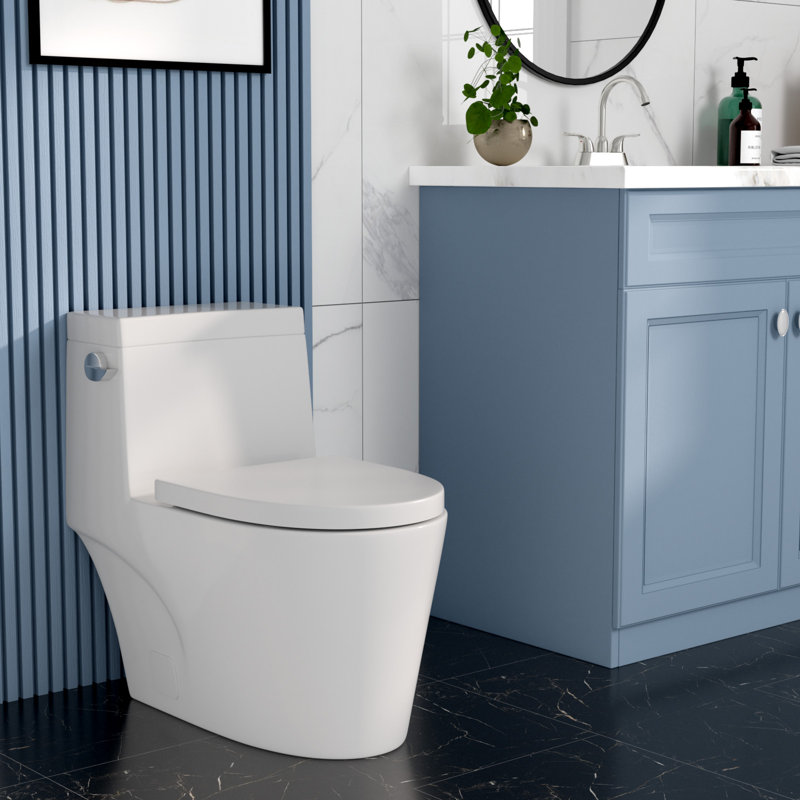 Toilette allongée encastrée par le haut à une pièce - Conception écoénergétique 1,1 / 1,6 GPF (siège inclus)