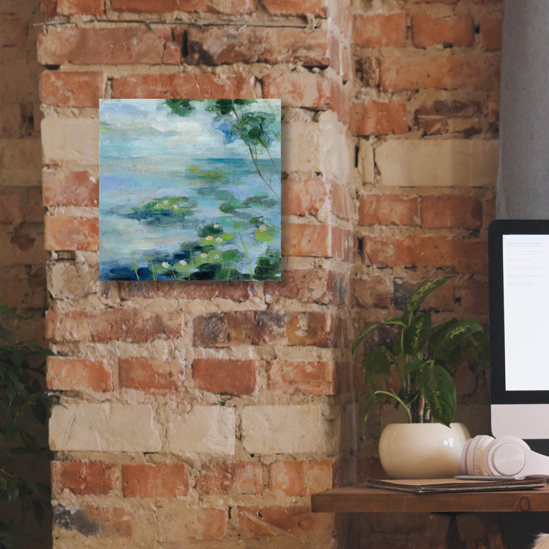 «Lily Pond 2» par Silvia Vassileva, art mural sur toile, H 12 po x l 12 po x P 0,75 po