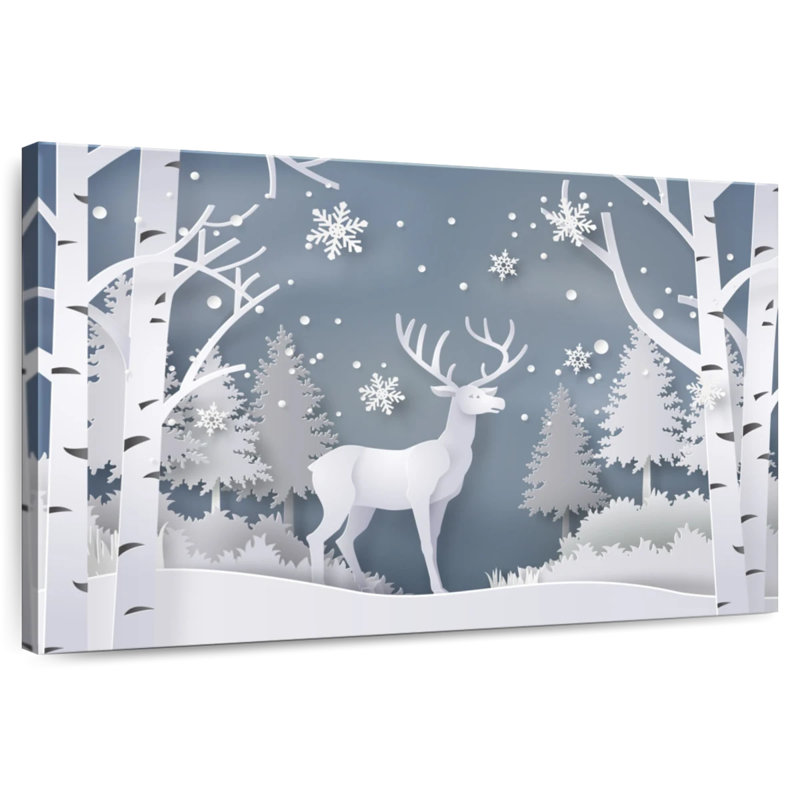 Snow White Deer, 16" H x 24" W