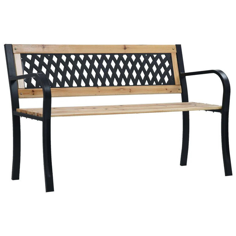 Steel Garden Bench, 30.8" H x 120" W x 48" D