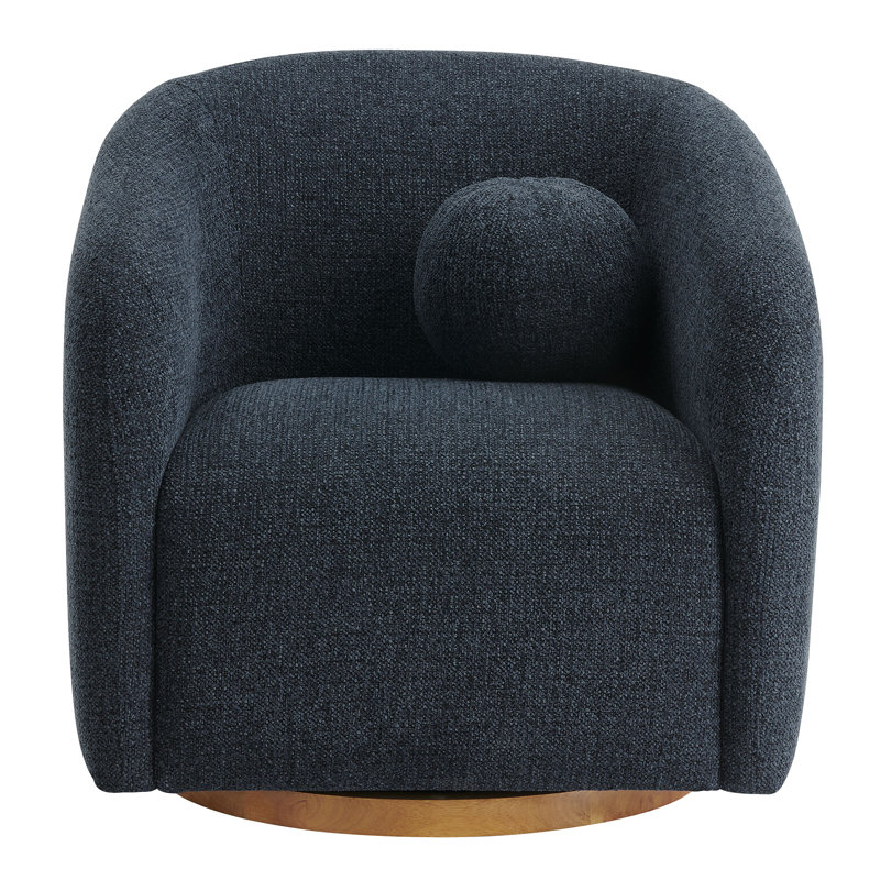 Holland Swivel Chenille Fabric Armchair , Navy