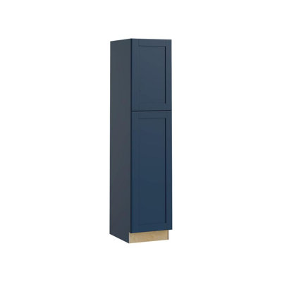 Gallery Express Haven Plywood Assembled 18 in W X 21 in D X 84 in H Vanity Depth Linen Cabinet with Soft Close Right in Navy