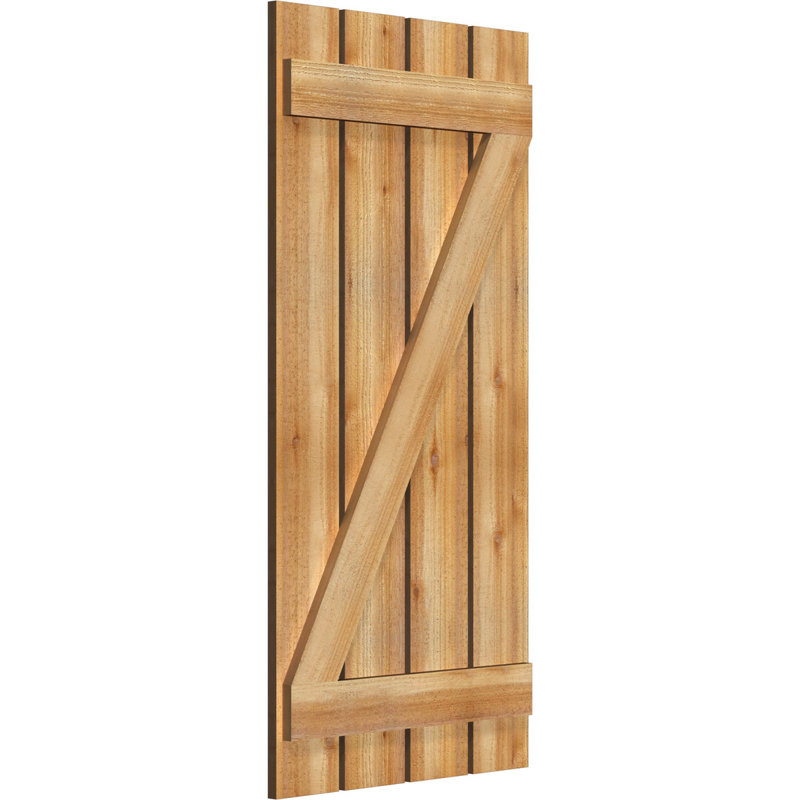 Volets espacés de 5 3/8 po avec barre en Z, cèdre rouge de l'Ouest TimberCraft (par paire), 23 po, 48 po