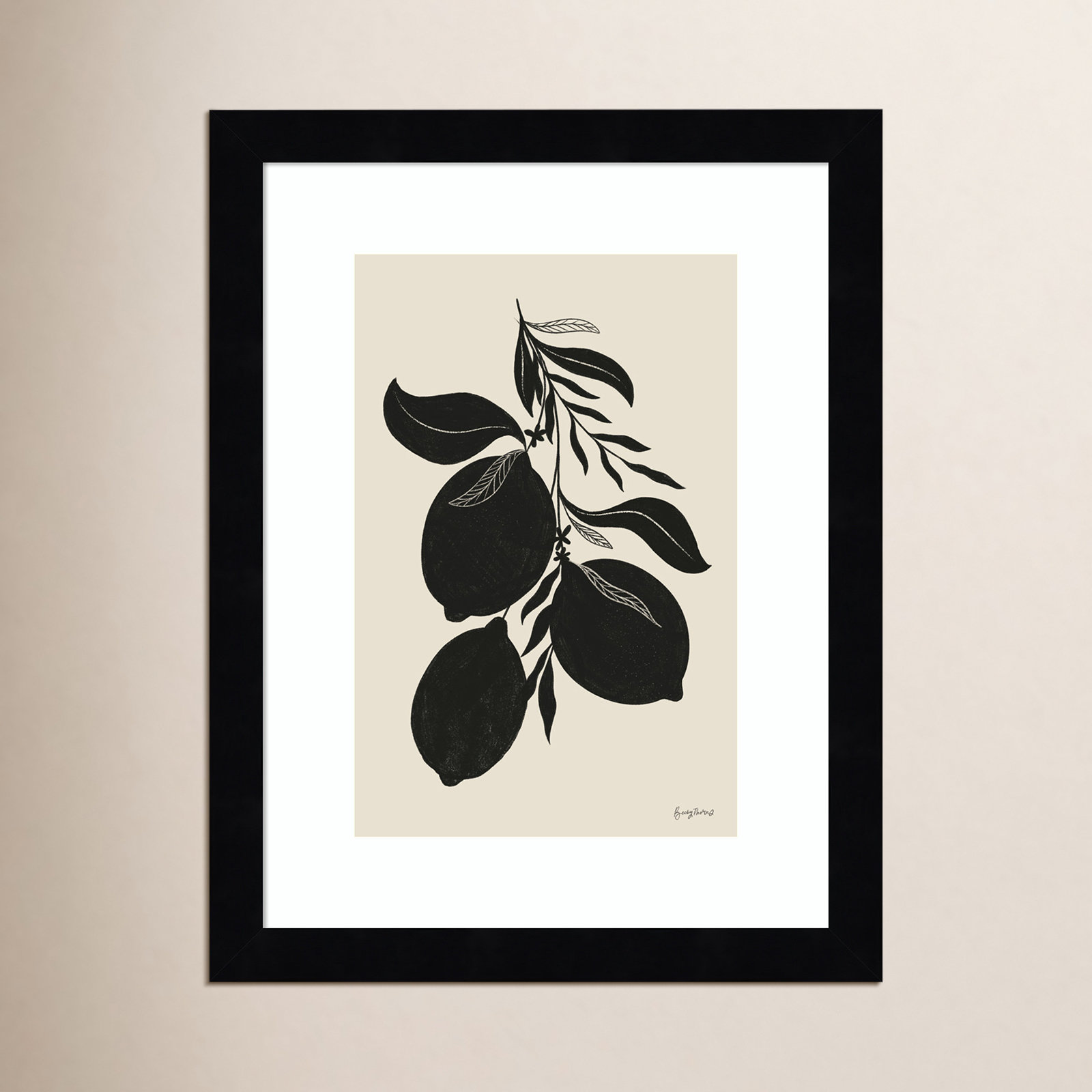 Lemon Silhouette I by Becky Thorns, 13" H x 10" H x 1" D