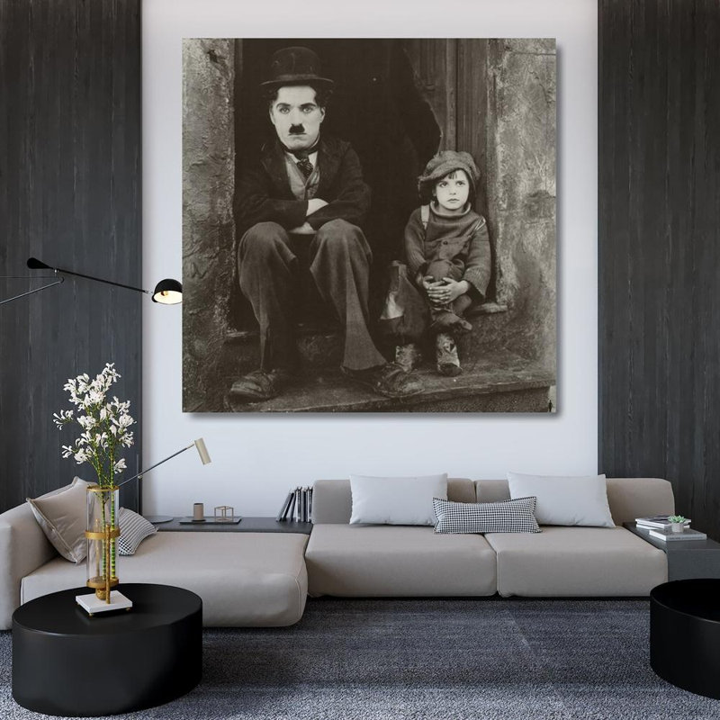 Charlie Chaplin (The Kid), 36" H x 36" W