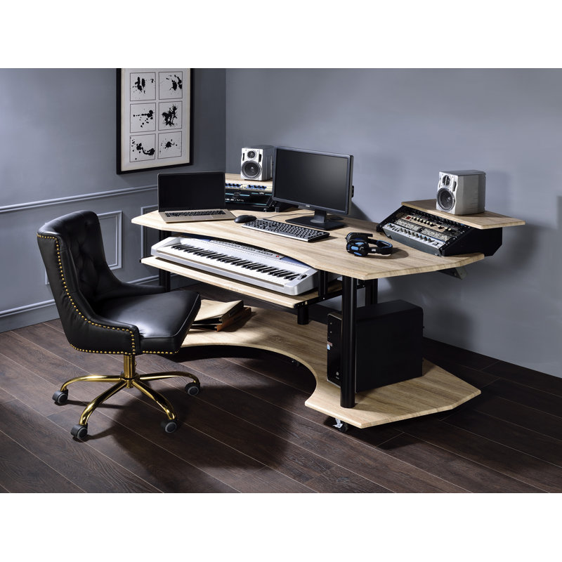 Melven 70.6'' W Music Studio Desk, Natural Oak