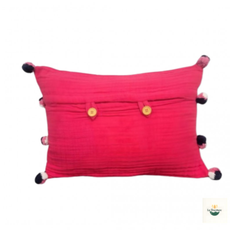 Ls Romy Muslin Pillow , Viva Magenta