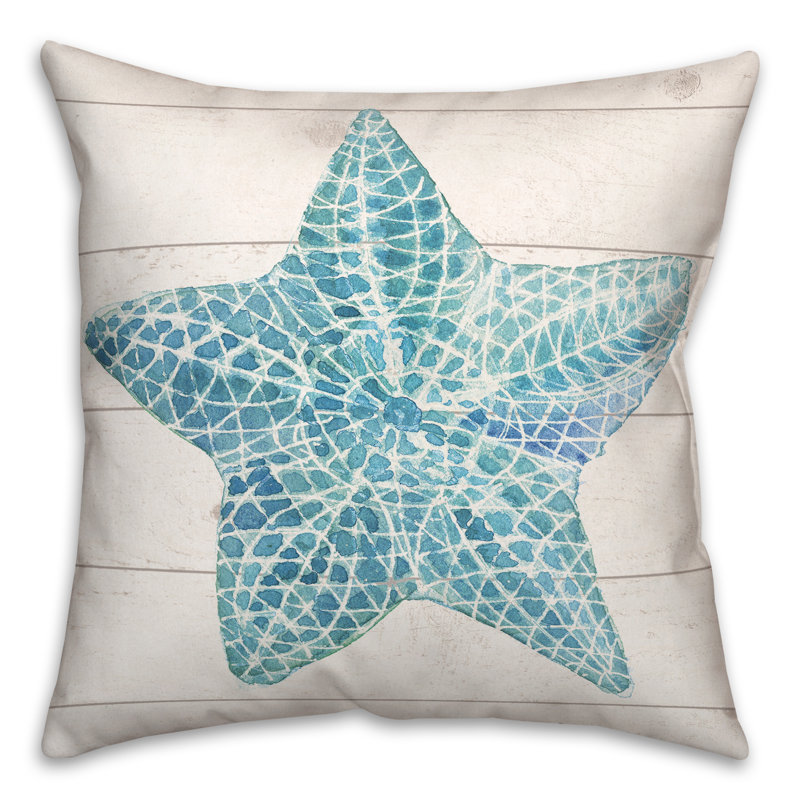 Housse et insert de coussin étoile de mer, Bleu