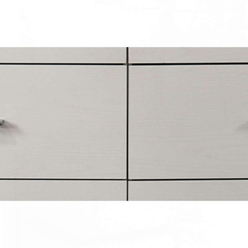 Commode de rangement à 6 tiroirs avec poignées en métal, Blanc