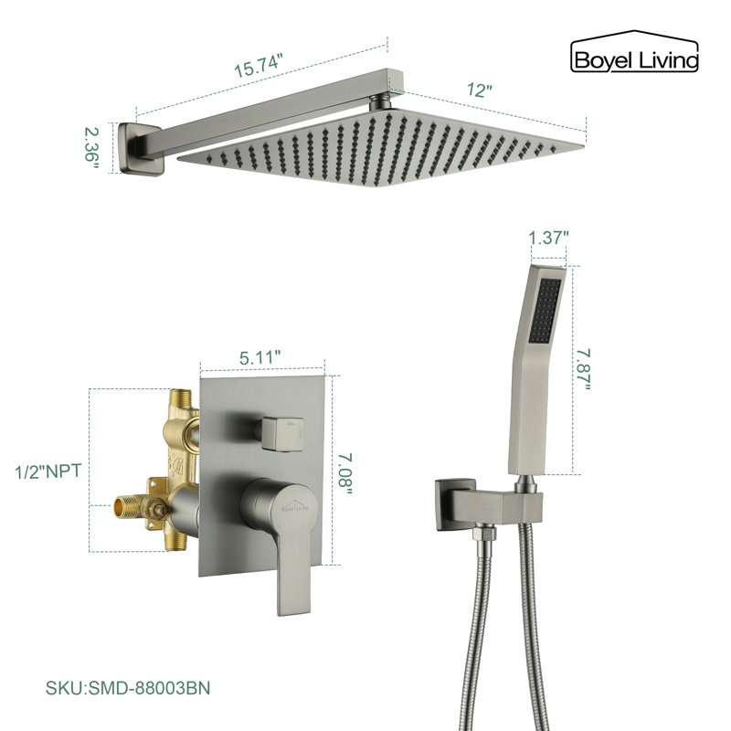 All-In-One Kit with Rough in-Valve, Brushed Nickel