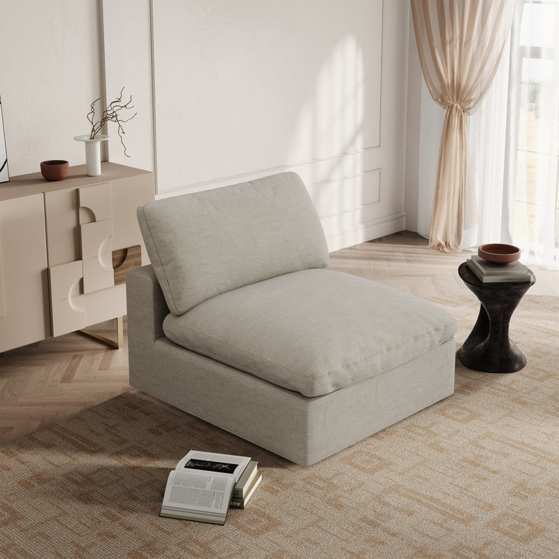 Cloud Sofa Modular Middle Seat, Light Gray