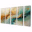 Golden Sunrise On Turquoise II - Art mural abstrait pour le salon 5 pièces-1100912191