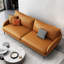 Causeuse coussin orange en cuir véritable-1700809079