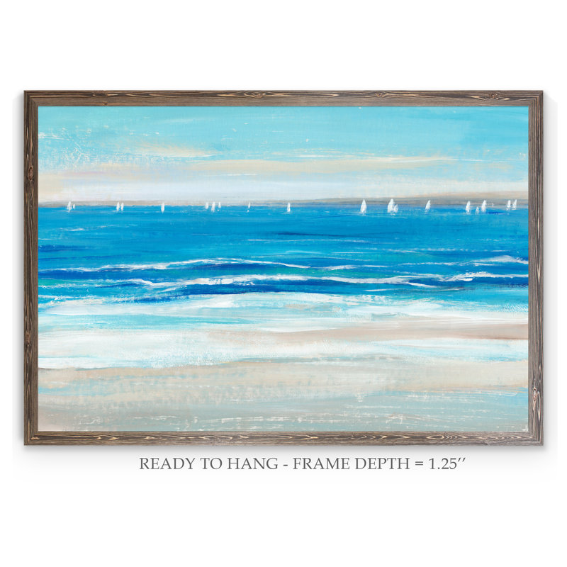 « basse céruléen tide i » par paul cezanne-reproduction d’art sur toile encadrée, H 28 po x l 38 po x 1,25 po