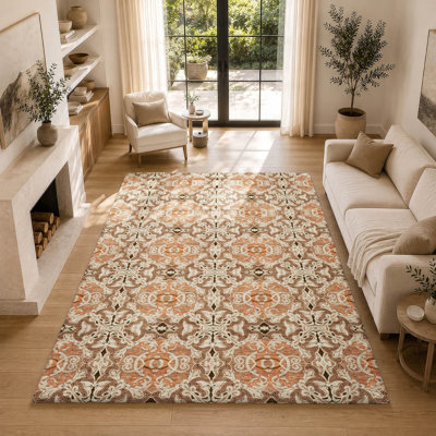 Tapis oriental à poils longs de qualité supérieure lavable à la machine ADS783