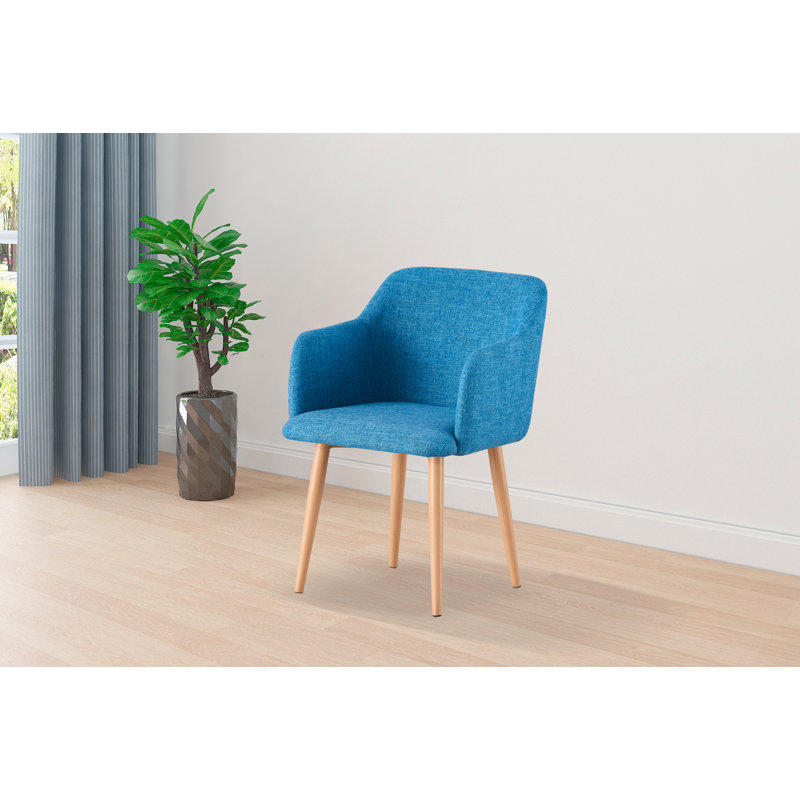 36cm H Fabric Upholstered Armchair, blue
