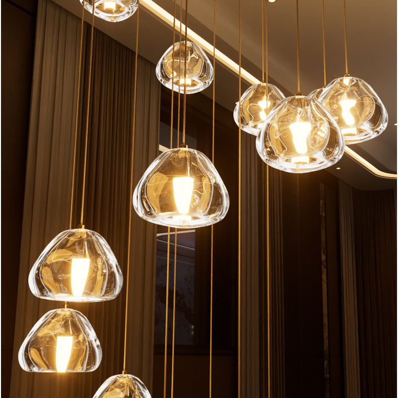 Lustre en cristal 15 lumières à intensité variable , Noir mat