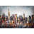 Dark Cityscape - Yellow Contemporary Framed Canvas Art