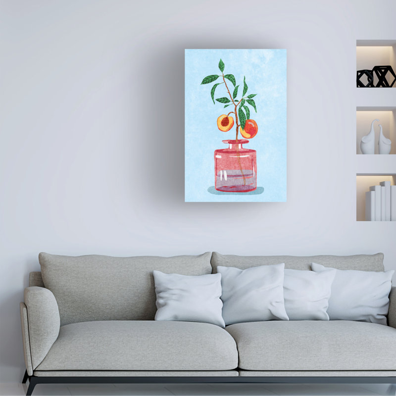 «Peach Tree In Vase On Canvas» par Raissa Oltmanns, reproduction, H 32 po x l 22 po x P 2 po