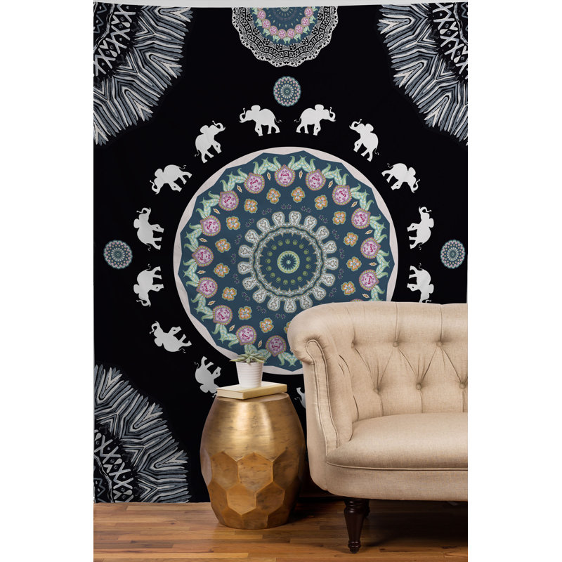 Tapisserie de boho éléphant par monika strigel