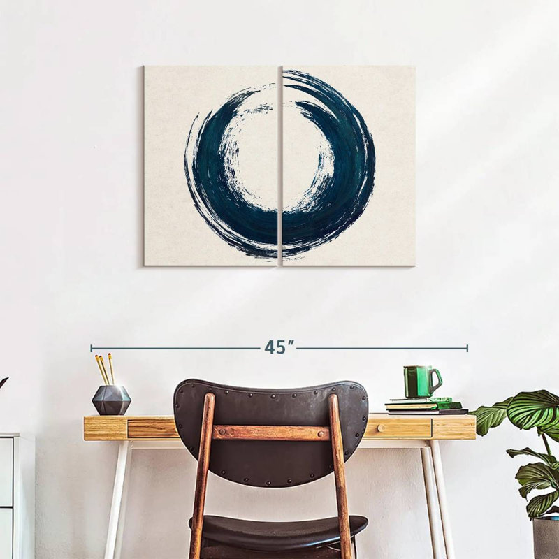 Circle Abstract - 2 Piece Wrapped Canvas Print Set, 33" H x 24" W x 1"
