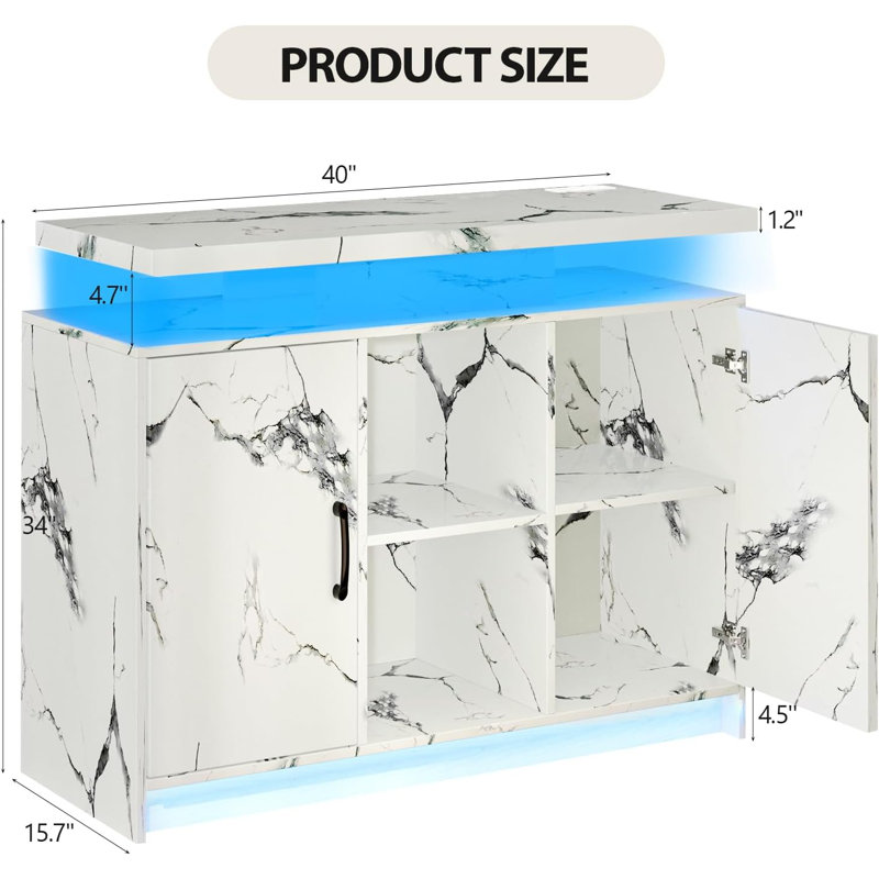 Buffet 40 po Cuzzocrea, Marbre blanc