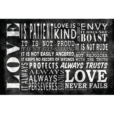 Love Black White - Wrapped Canvas Print