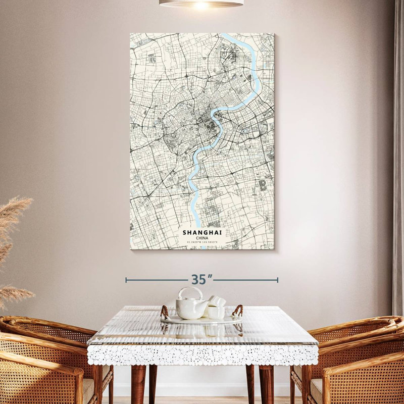 Aliaz Shanghai Navigation Map, 51" H x 34" W