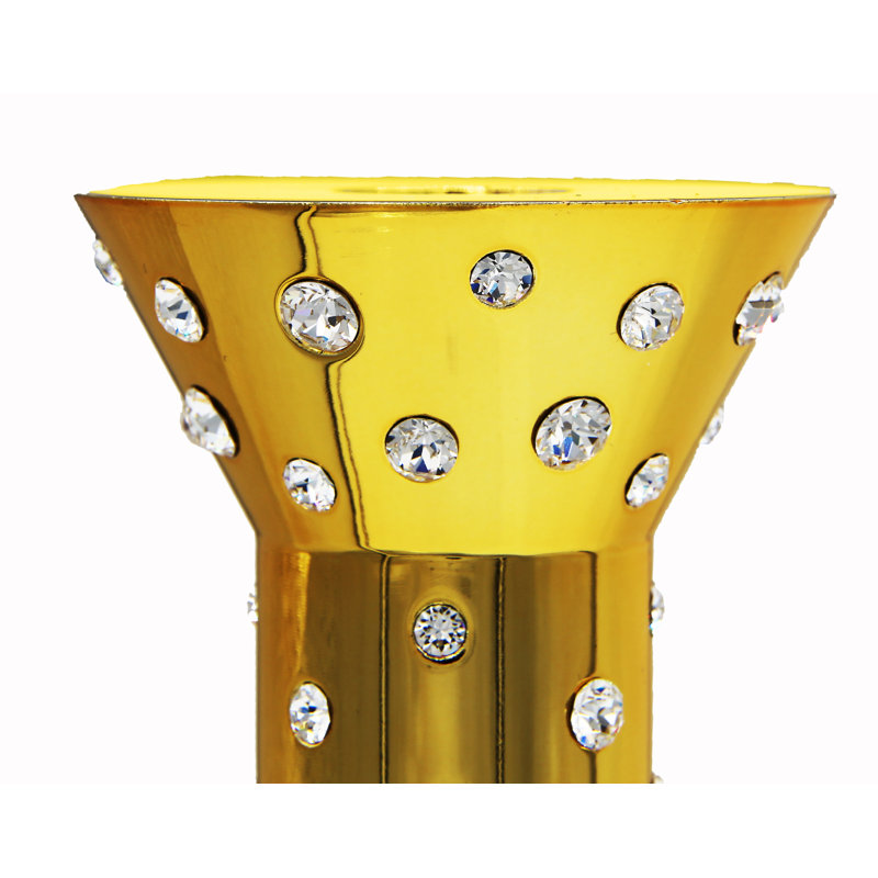 Stella 8'' H Polymer Tabletop Candlestick, Gold