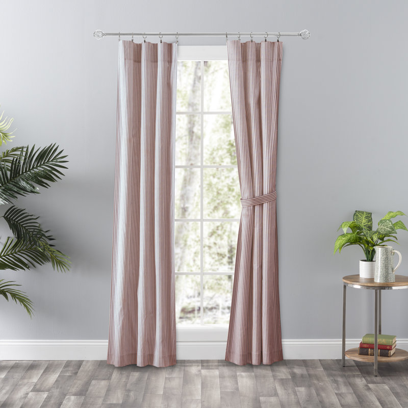 Charis Room Darkening Curtain Pair, Brick, 28" x 84"