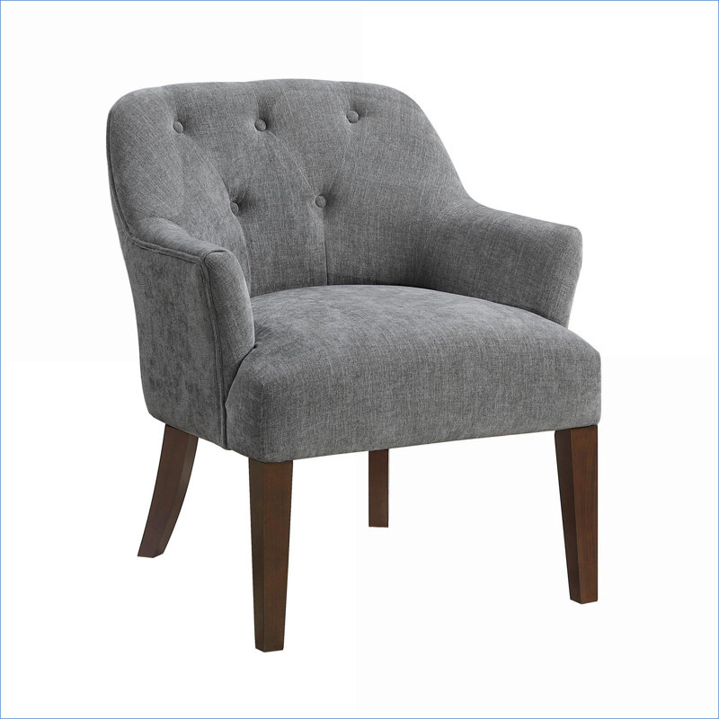 Chaise d'appoint moderne à dossier capitonné, fauteuil rembourré en tissu gris ardoise, siège de chaise robuste en contreplaqué pour salon, pour adultes