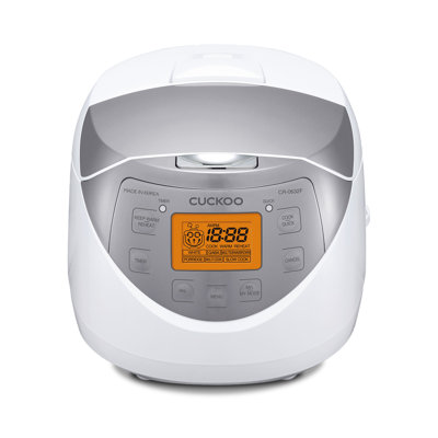 CUCKOO Micom Rice Cooker 6 Cup Uncooked / 12 Cup Cooked, Korean Fuzzy Logic Rice Cooker with Delay Timer & Keep Warm Setting, Versatile Food Steamer with Non-Stick Inner Pot, Silver (CR-0632F)