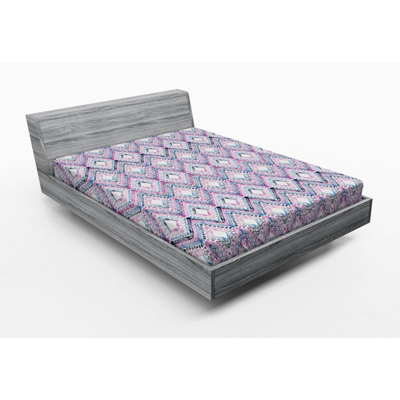 Microfiber Geometric Fitted Sheet, Full Fitted Sheet