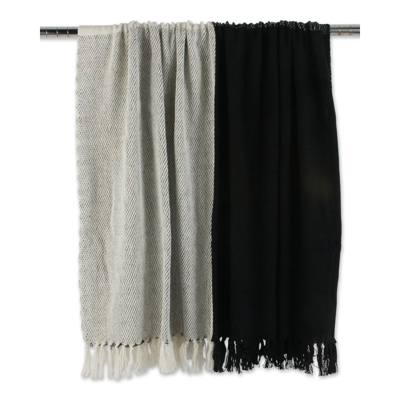  Jeté en coton Buffalo, Noir