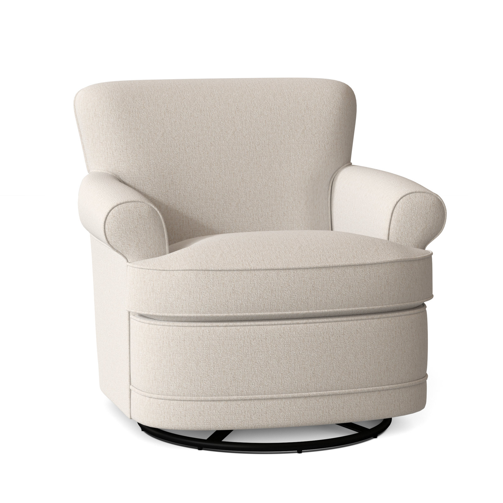 Maxton Upholstered Swivel Armchair, Snow Crypton Performance; 0884-91
