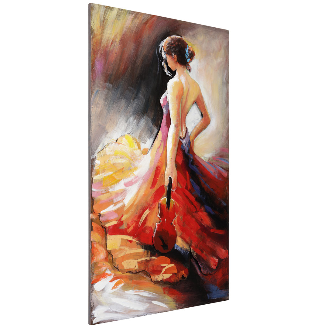 "Flamenco" Mixed Media Iron Wall Décor Red Barrel Studio®